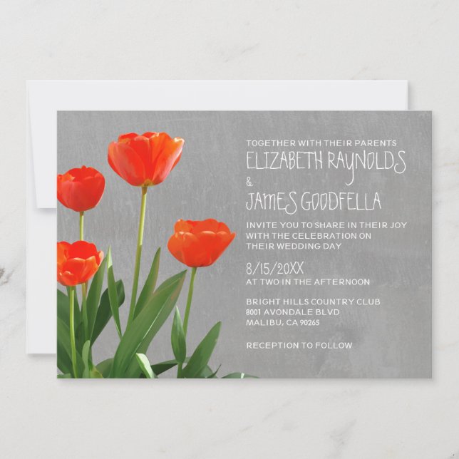 Convites para Casamento de Tulips (Frente)