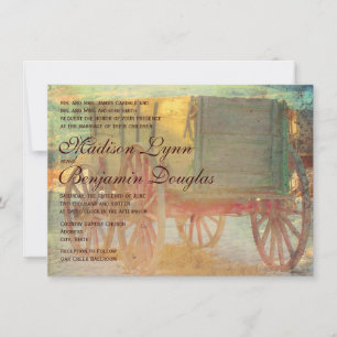 Convites para Casamento de Vagões Antigos Rustic 