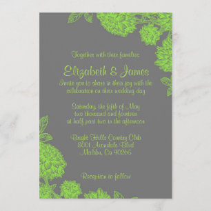 Convites para Casamento de Verdes limões Elegante