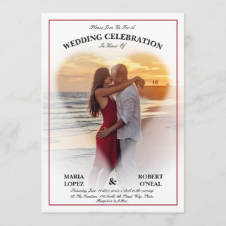 Convites para Casamento de Vignette em Forma de Co