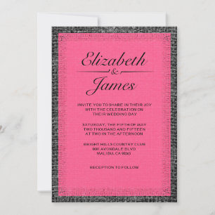 Convites para Casamento de Vintage Cor-de-Rosa e N