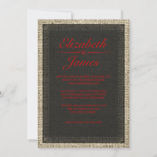 Convites para Casamento de Vintagens Negras e Verm