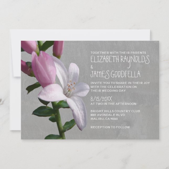 Convites para Casamento de Waxflower (Frente)