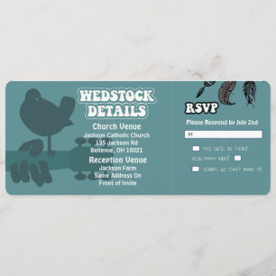 Convites para Casamento de Woodstock-Wedstock