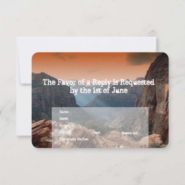 Convites para Casamento de Zion no Sudoeste (Frente)