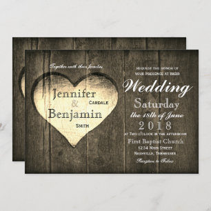 Convites para Casamento do Coração da Madeira