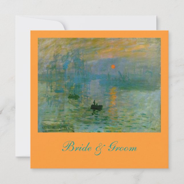 Convites para Casamento do Elegante Claude Monet (Frente)