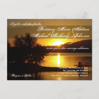 Convites para Casamento do Lago de Árvore Silhueta