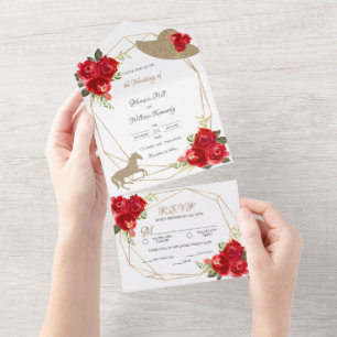 Convites para Casamento do Rosa vermelha Kentucky 
