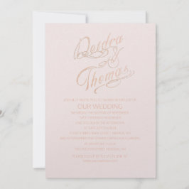 Convites para Casamento Dourado rosa