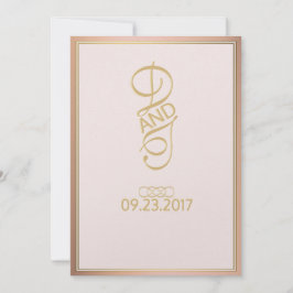 Convites para Casamento Dourado rosa