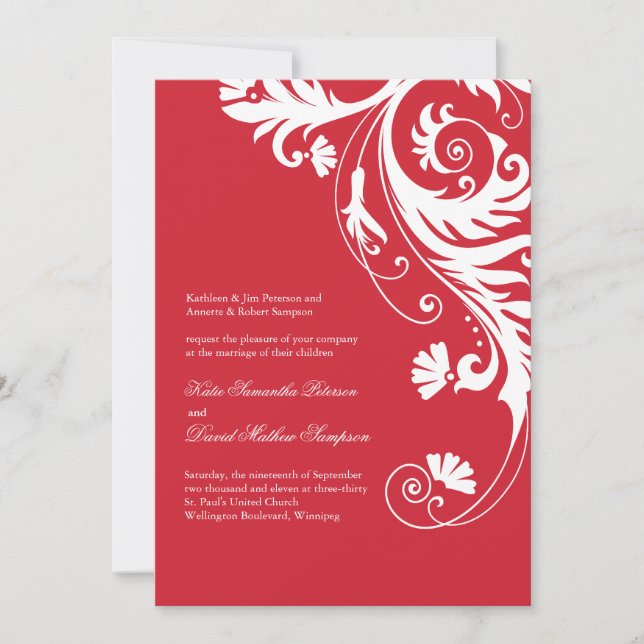 Convites para Casamento Elegante (Frente)