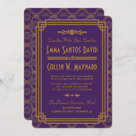 Convites para Casamento em Deco de Arte Roxa