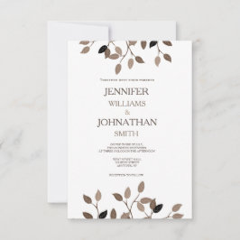 Convites para casamento em folha moderna