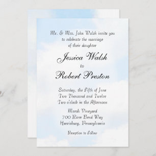 Convites para Casamento em Nuvem Azul