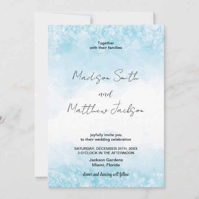 Convites para Casamento em Nuvem Azul (Frente)