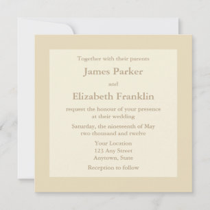 Convites para Casamento em Praça Ecru ou Cream