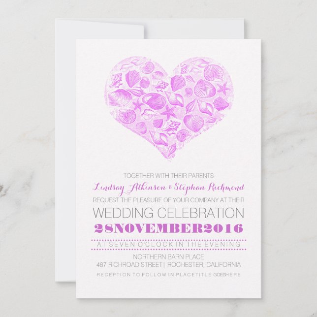 Convites para casamento em praia elegante (Frente)