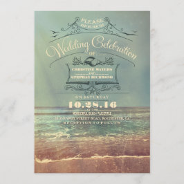 Convites para casamento em praia - Vintage Seascap