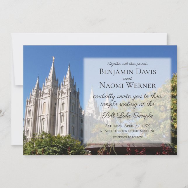Convites para Casamento em Templo de Salt Lake LDS (Frente)