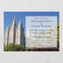 Convites para Casamento em Templo de Salt Lake LDS