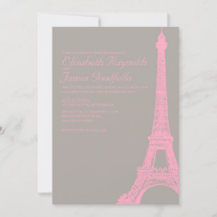 Convites para Casamento em Torre Eiffel Elegante