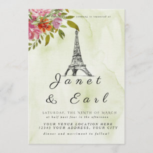 Convites para Casamento em Torre Eiffel Parisiense