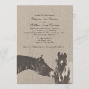 Convites para Casamento Equestre Romântico Vintag