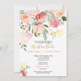 Convites para Casamento Espanhol Rosa