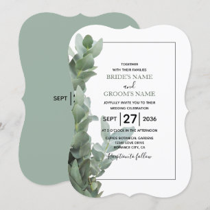 Convites para Casamento Eucalyptus em Dólares de 