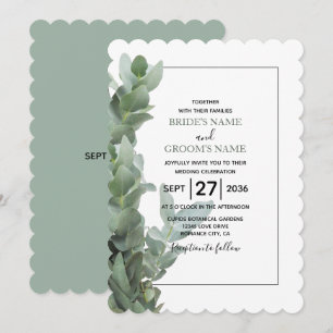 Convites para Casamento Eucalyptus em Dólares de