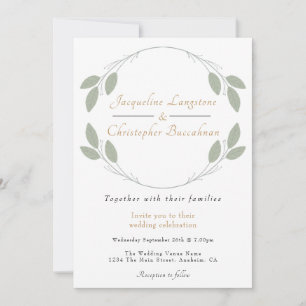 Convites para Casamento Eucalyptus Russos Elegante
