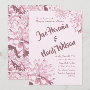 Convites para Casamento Floral de Dahlia Rosa Pál