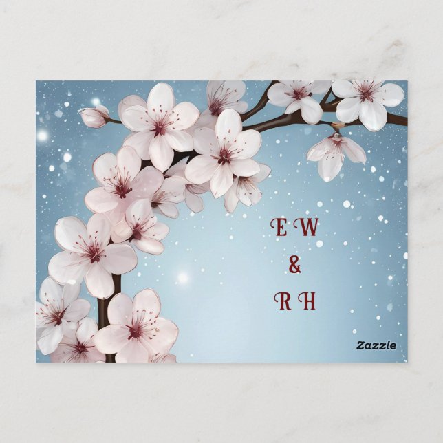 Convites para Casamento Floral de Flor Elegante (Verso)