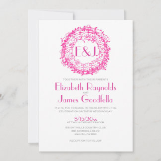 Convites para Casamento Floral de Wreath