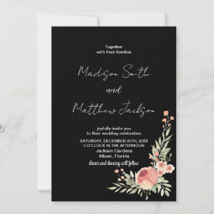 Convites para Casamento Floral Laranja