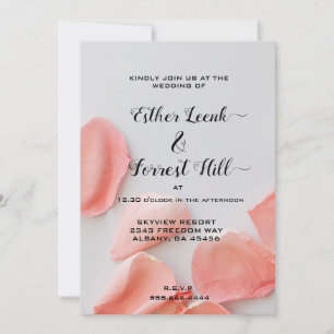 Convites para Casamento Floral Rosa Elegante - Pét