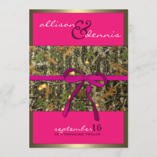 Convites para Casamento Fuschia Lavish Camo