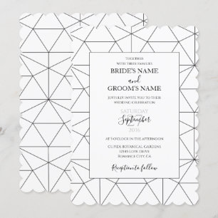 Convites para Casamento Geométrico de Padrão Ele