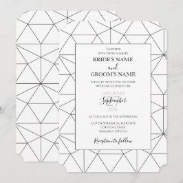 Convites para Casamento Geométrico de Padrão Elega