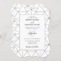 Convites para Casamento Geométrico de Padrão Elega