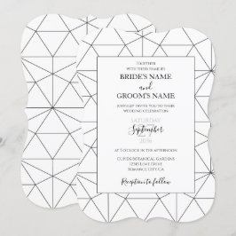 Convites para Casamento Geométrico de Padrão Elega