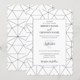 Convites para Casamento Geométrico de Padrão Elega