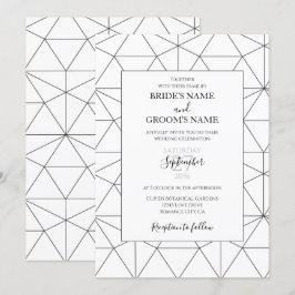 Convites para Casamento Geométrico de Padrão Elega