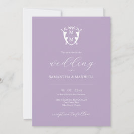 Convites para Casamento Lilac Monograma Elegante