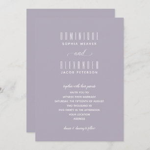 Convites para Casamento Lilac Suave de Script Eleg