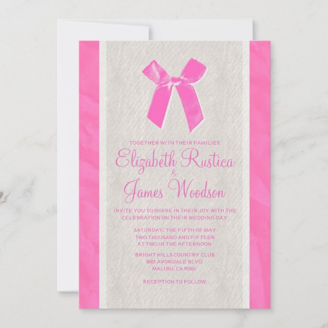Convites para Casamento Linen - Arco de Vintagem R (Frente)