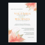 Convites para Casamento Metálico de Gelo Laranja 2<br><div class="desc">Abstrato tangerina, flores laranja em fundo brilhante e branco-gelo com folhas verdes e espinhosas e espirais brancas fazem fronteira com este belo conjunto de convites para o casamento. Perfeito para casamentos de jardins interiores e exteriores em qualquer estação — primavera, verão, outono, outono e inverno. O texto da vintagem semiformal...</div>