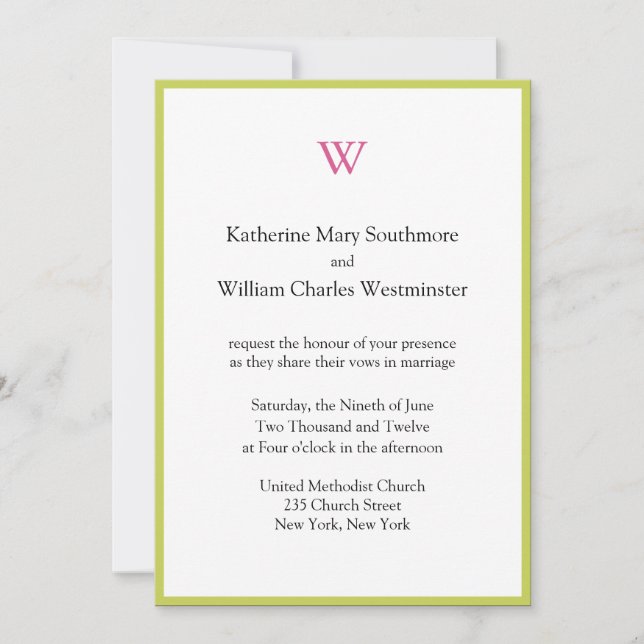 Convites para Casamento Monograma (Frente)