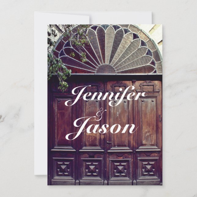 Convites para Casamento na Porta do Barn Rustic (Frente)